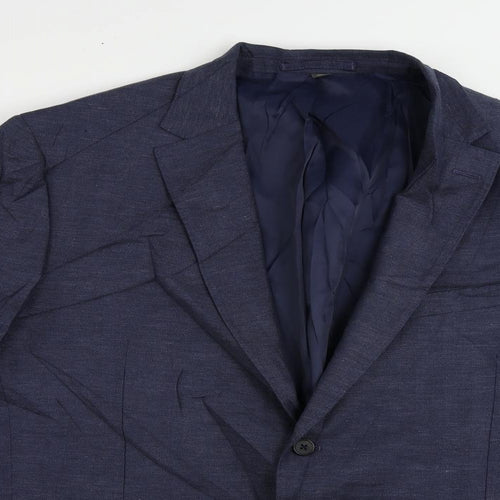 Marks and Spencer Mens Blue Polyester Jacket Suit Jacket Size 46 Regular