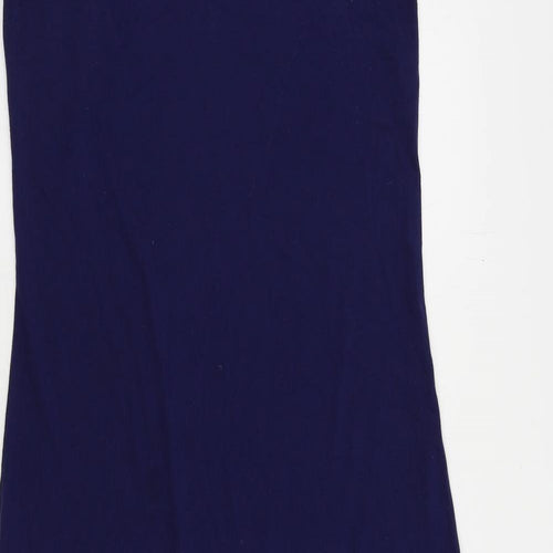 NEXT Womens Blue Cotton Maxi Size 12 Scoop Neck - Tiered