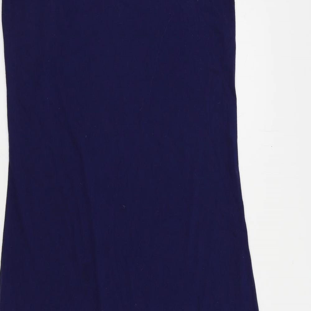 NEXT Womens Blue Cotton Maxi Size 12 Scoop Neck - Tiered
