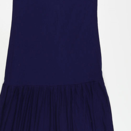 NEXT Womens Blue Cotton Maxi Size 12 Scoop Neck - Tiered