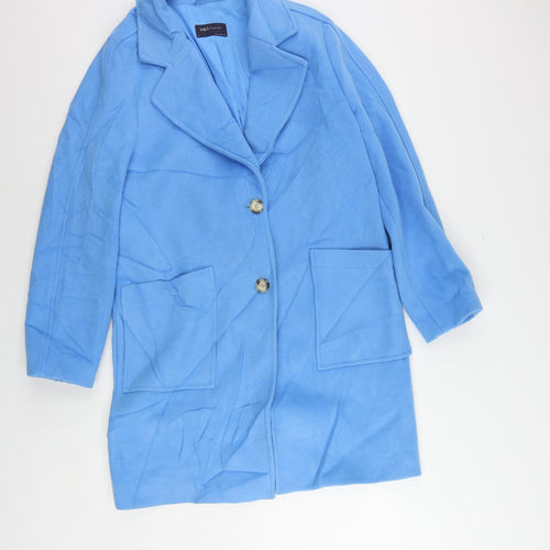 Marks and Spencer Womens Blue Overcoat Coat Size 12 Button