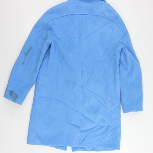 Marks and Spencer Womens Blue Overcoat Coat Size 12 Button