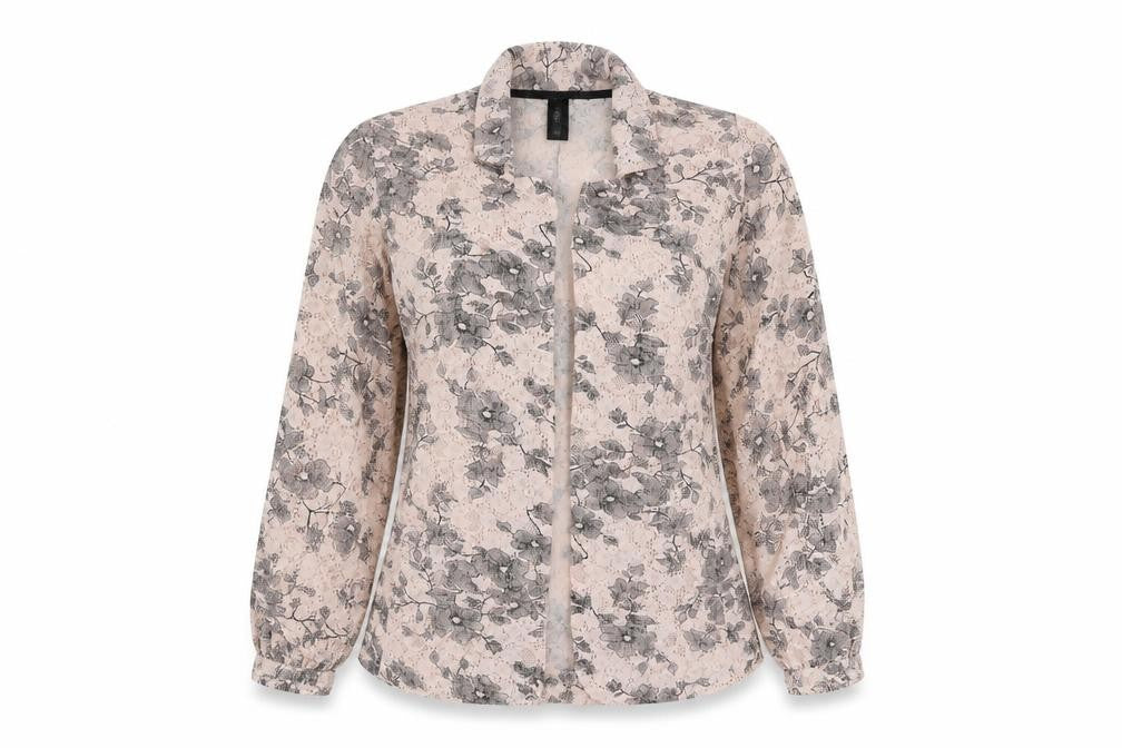 Next Womens Pink Floral Polyester Basic Blouse Size 14 Collared - Open