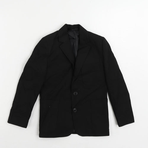 Marks and Spencer Boys Black Jacket Blazer Size 7 Years Button