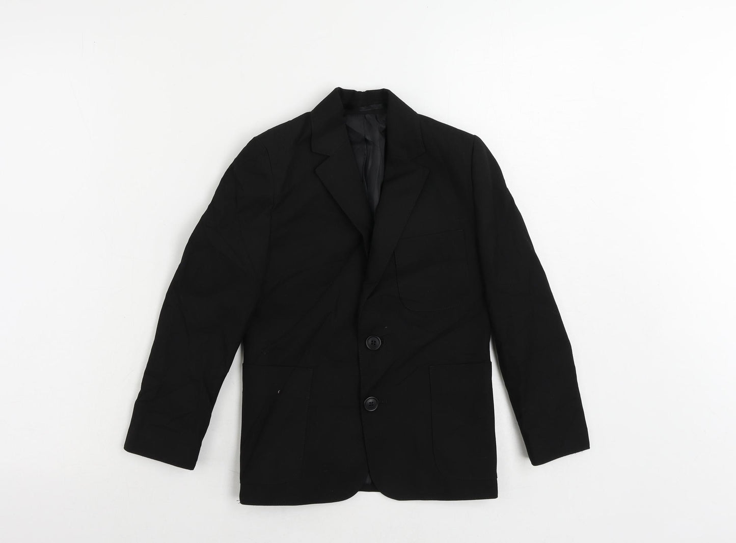 Marks and Spencer Boys Black Jacket Blazer Size 7 Years Button