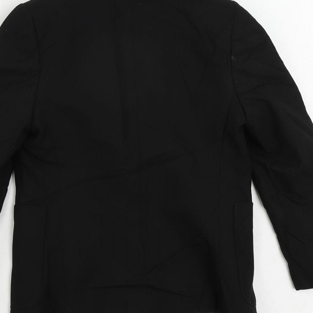 Marks and Spencer Boys Black Jacket Blazer Size 7 Years Button