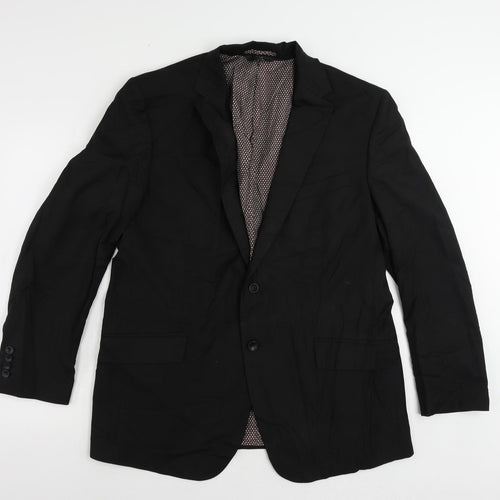 Marks and Spencer Mens Black Polyester Jacket Suit Jacket Size 44 Regular