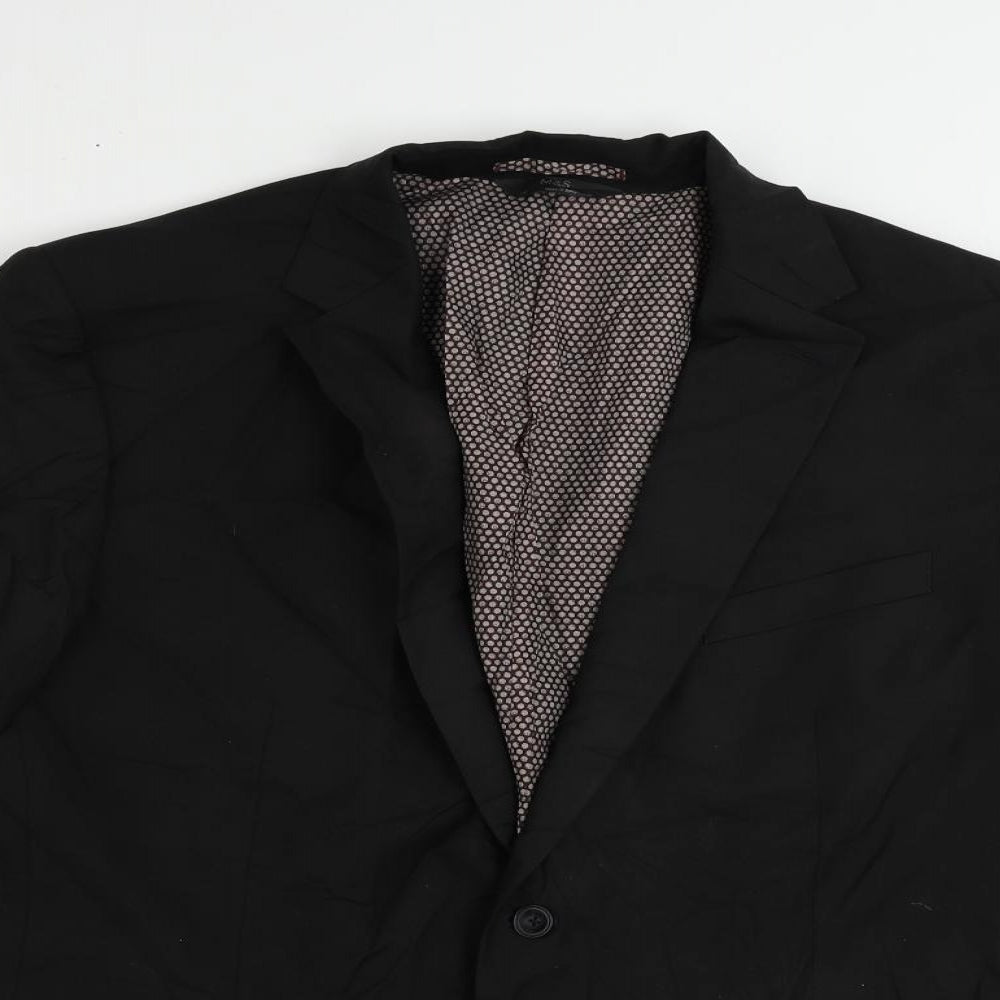 Marks and Spencer Mens Black Polyester Jacket Suit Jacket Size 44 Regular