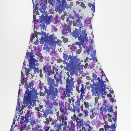 Per Una Womens Blue Floral Polyester Maxi Size 12 Round Neck Pullover