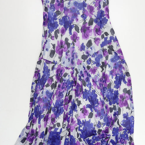Per Una Womens Blue Floral Polyester Maxi Size 12 Round Neck Pullover