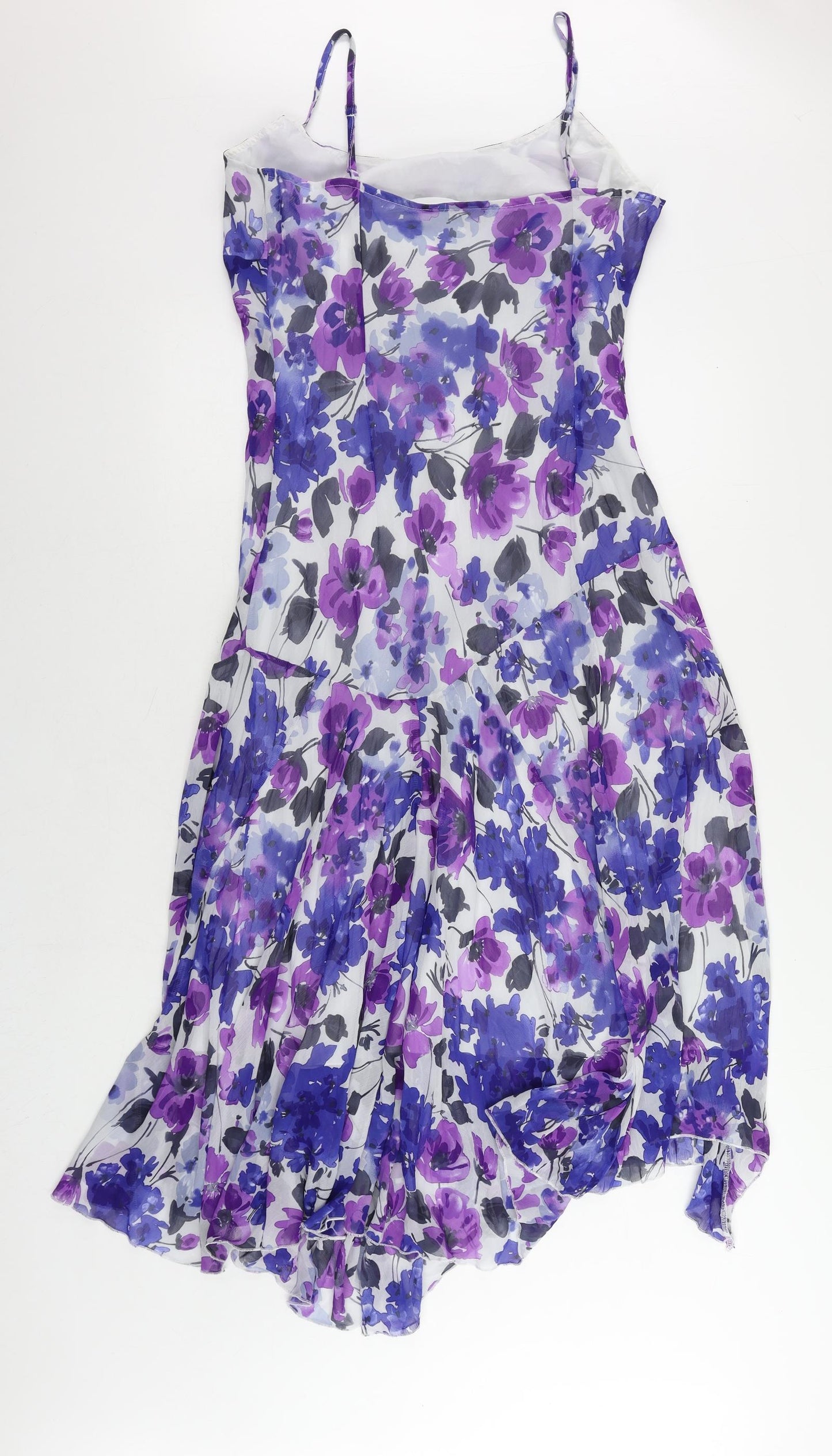 Per Una Womens Blue Floral Polyester Maxi Size 12 Round Neck Pullover