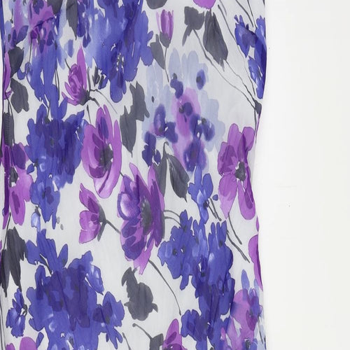 Per Una Womens Blue Floral Polyester Maxi Size 12 Round Neck Pullover