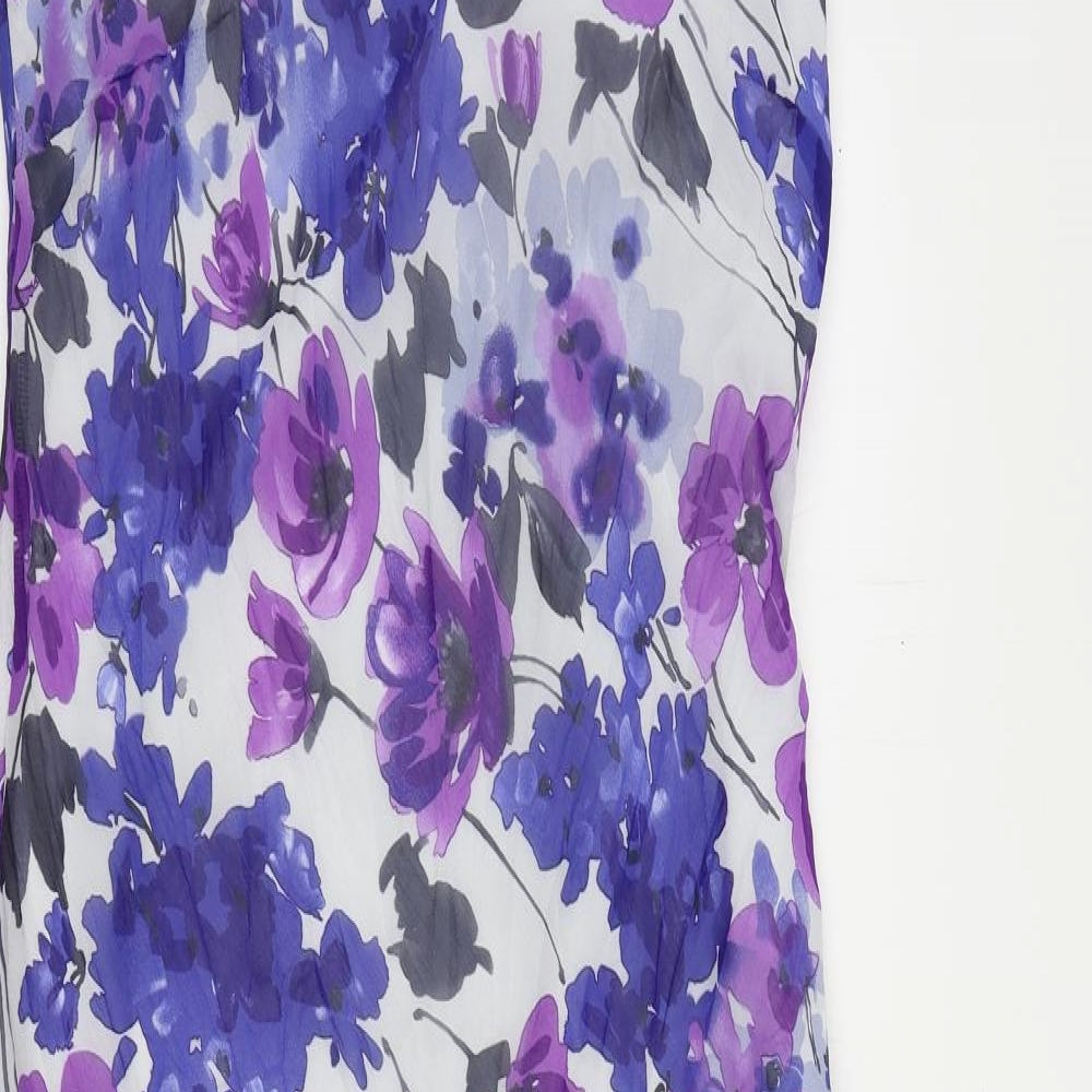 Per Una Womens Blue Floral Polyester Maxi Size 12 Round Neck Pullover