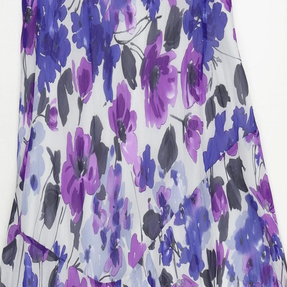 Per Una Womens Blue Floral Polyester Maxi Size 12 Round Neck Pullover