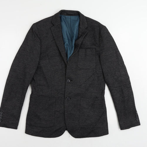 Selected Homme Mens Grey Polyester Jacket Blazer Size 36 Regular