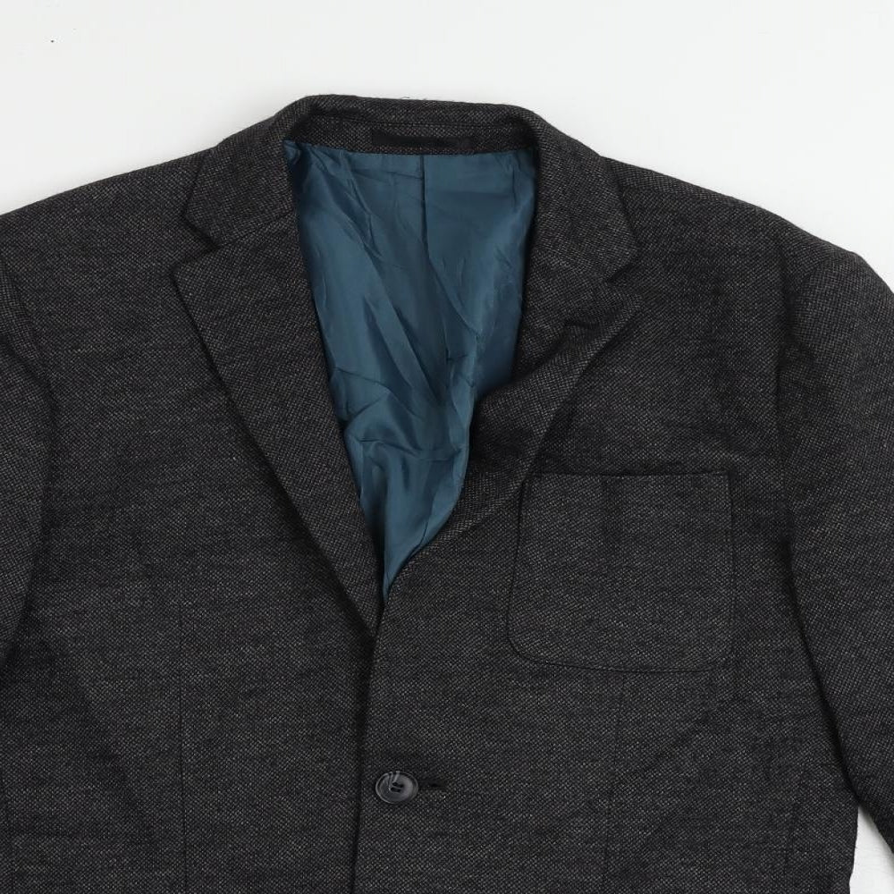 Selected Homme Mens Grey Polyester Jacket Blazer Size 36 Regular