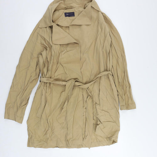 Marks and Spencer Womens Beige Overcoat Coat Size 14 - Belted