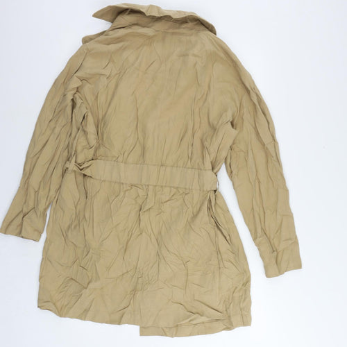 Marks and Spencer Womens Beige Overcoat Coat Size 14 - Belted