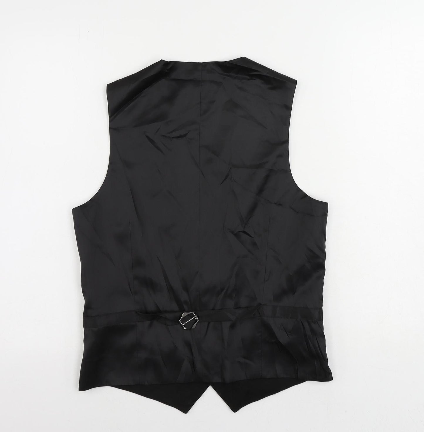 Marks and Spencer Mens Black Polyester Jacket Suit Waistcoat Size 36 Regular