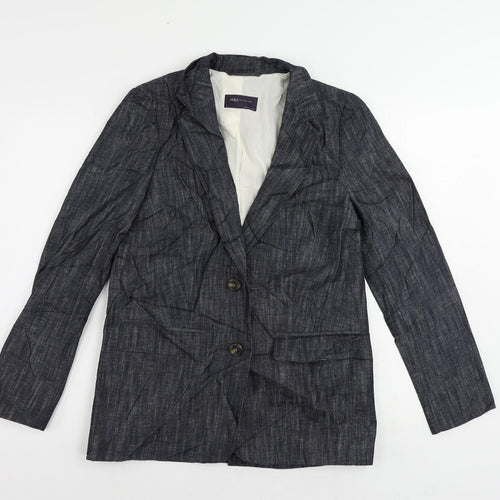 Marks and Spencer Womens Blue Jacket Blazer Size 8 Button