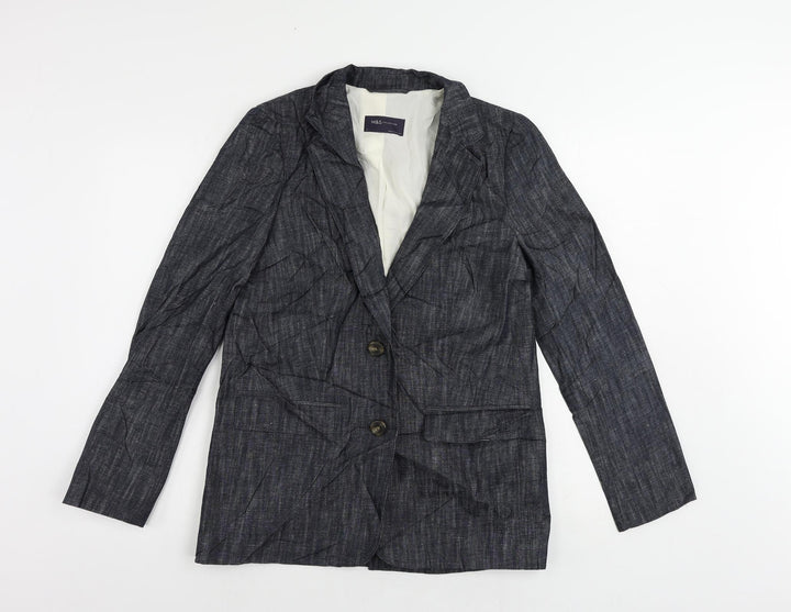 Marks and Spencer Womens Blue Jacket Blazer Size 8 Button