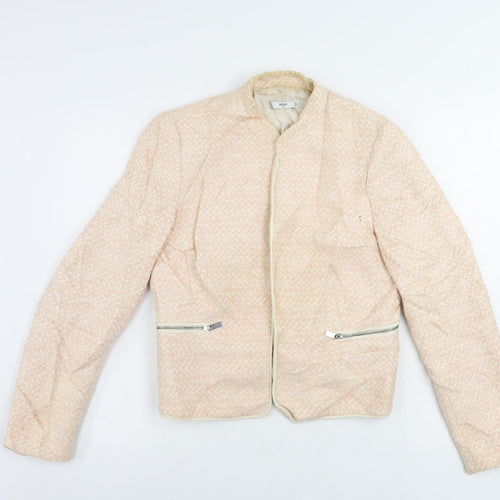 Mango Womens Pink Jacket Blazer Size L - Open
