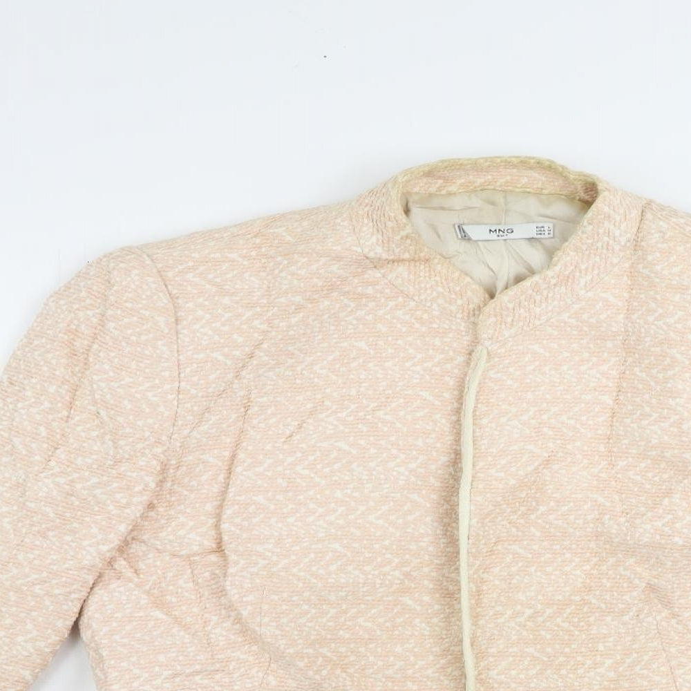 Mango Womens Pink Jacket Blazer Size L - Open