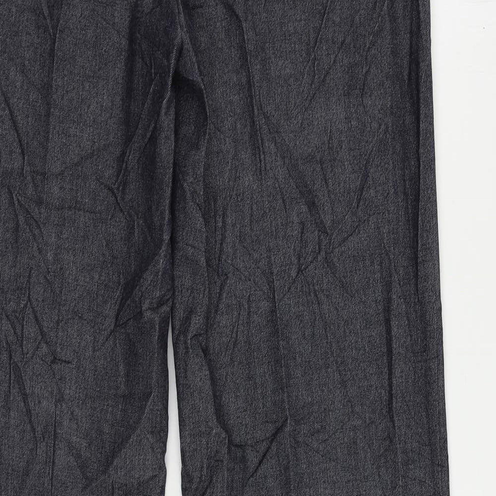 Marks and Spencer Womens Blue Polyester Trousers Size 14 L32 in Regular Zip