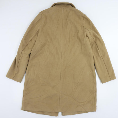 Marks and Spencer Womens Beige Overcoat Coat Size 14 Button
