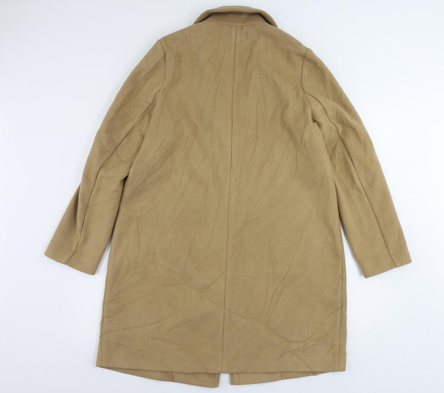 Marks and Spencer Womens Beige Overcoat Coat Size 14 Button