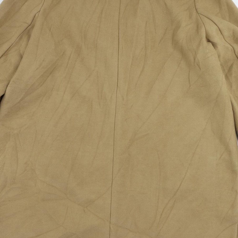 Marks and Spencer Womens Beige Overcoat Coat Size 14 Button
