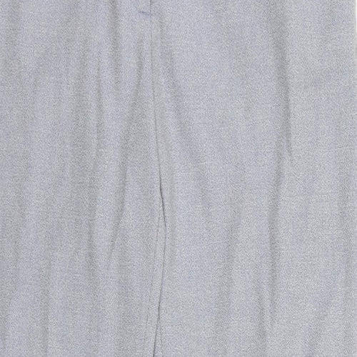 H7M Womens Blue Polyester Chino Trousers Size 12 L29 in Regular Zip