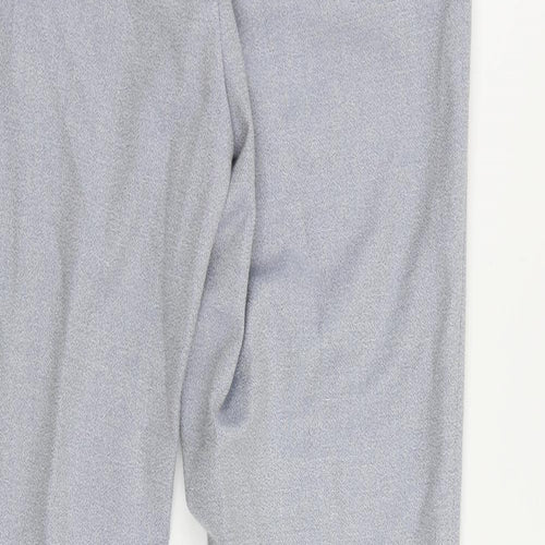 H7M Womens Blue Polyester Chino Trousers Size 12 L29 in Regular Zip