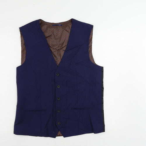 NEXT Mens Blue Polyester Jacket Suit Waistcoat Size 42 Regular