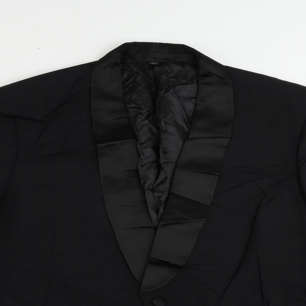 Marks and Spencer Mens Black Wool Tuxedo Suit Jacket Size 48 Regular