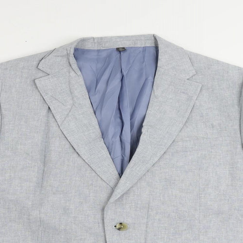 Marks and Spencer Mens Blue Linen Jacket Suit Jacket Size 44 Regular