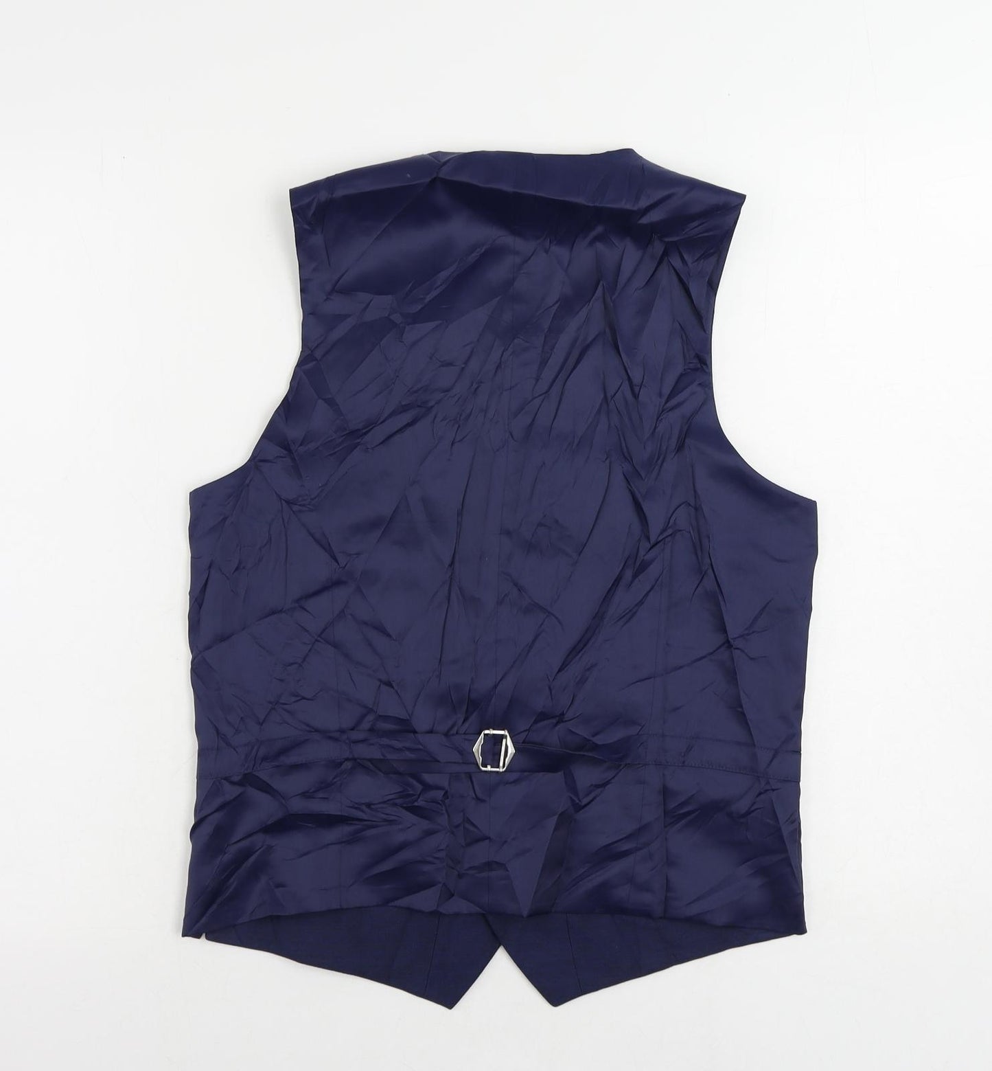 Marks and Spencer Mens Blue Polyester Jacket Suit Waistcoat Size 38 Regular