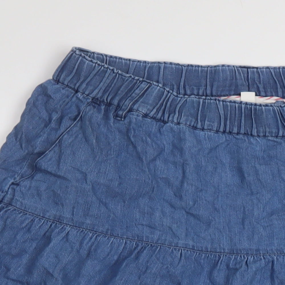 Per Una Womens Blue Cotton A-Line Skirt Size 14