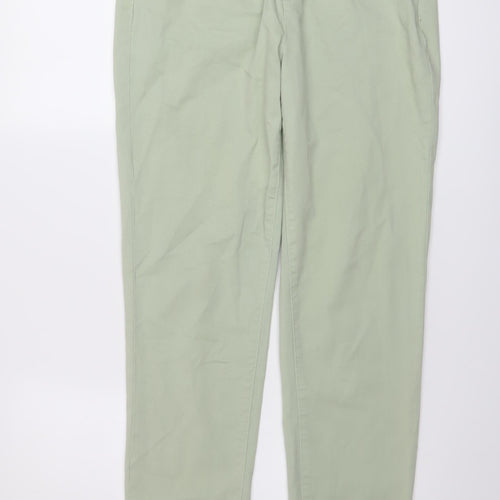 Denim & Co. Womens Green Cotton Tapered Jeans Size 8 L28 in Regular Button