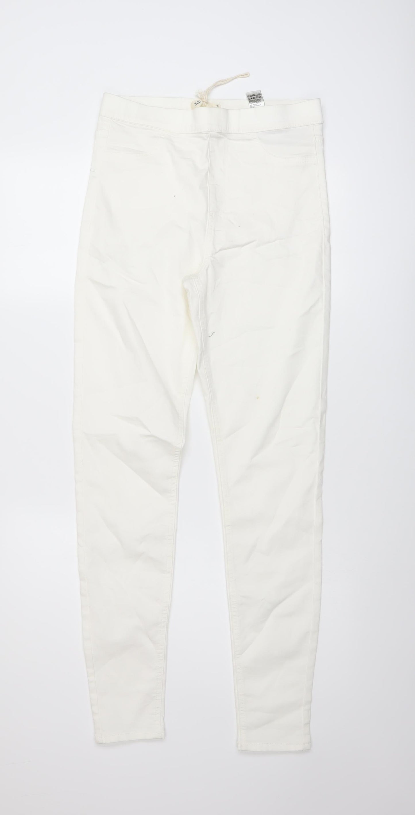 Marks and Spencer Womens Ivory Cotton Jegging Jeans Size 10 L30 in Regular