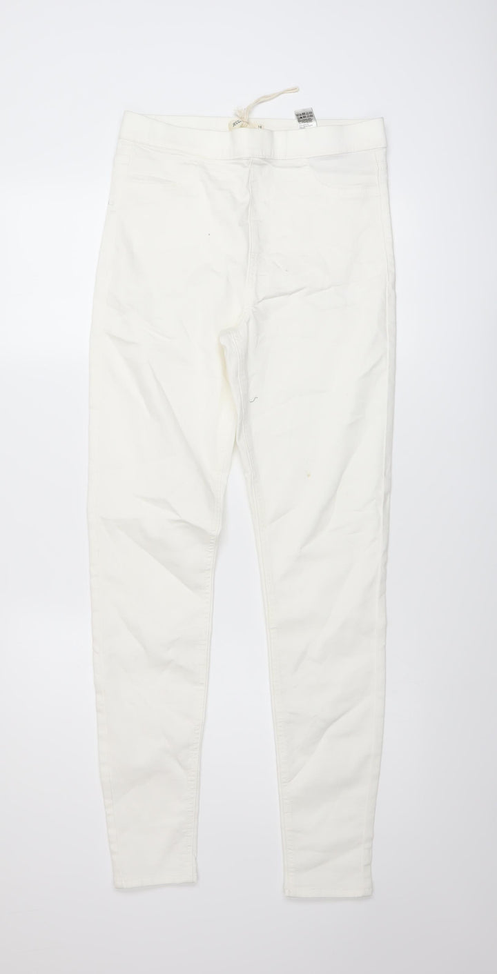 Marks and Spencer Womens Ivory Cotton Jegging Jeans Size 10 L30 in Regular
