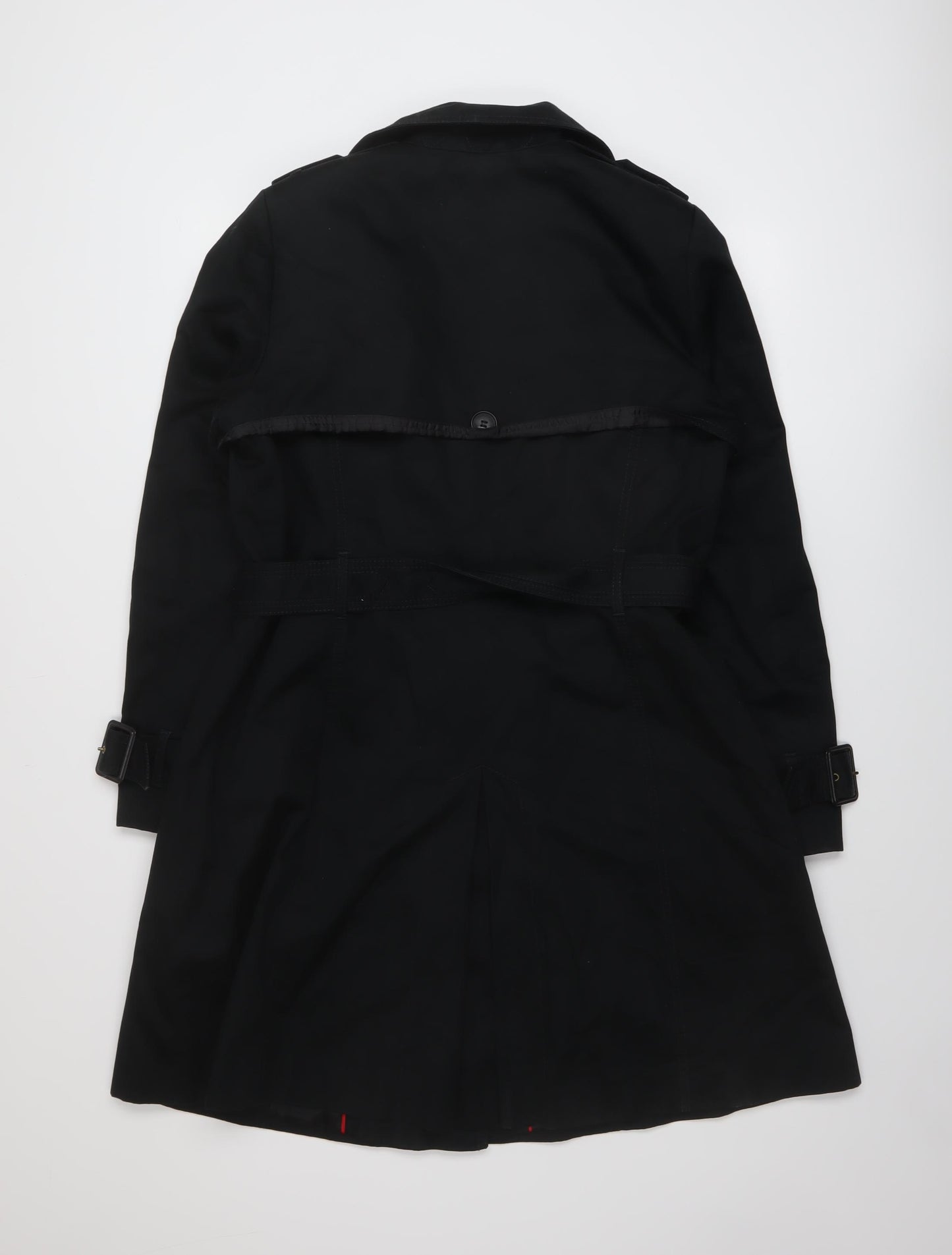 Marks and Spencer Womens Black Overcoat Coat Size 14 Button