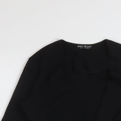 Select Womens Black Polyester Kimono Blouse Size 10 V-Neck