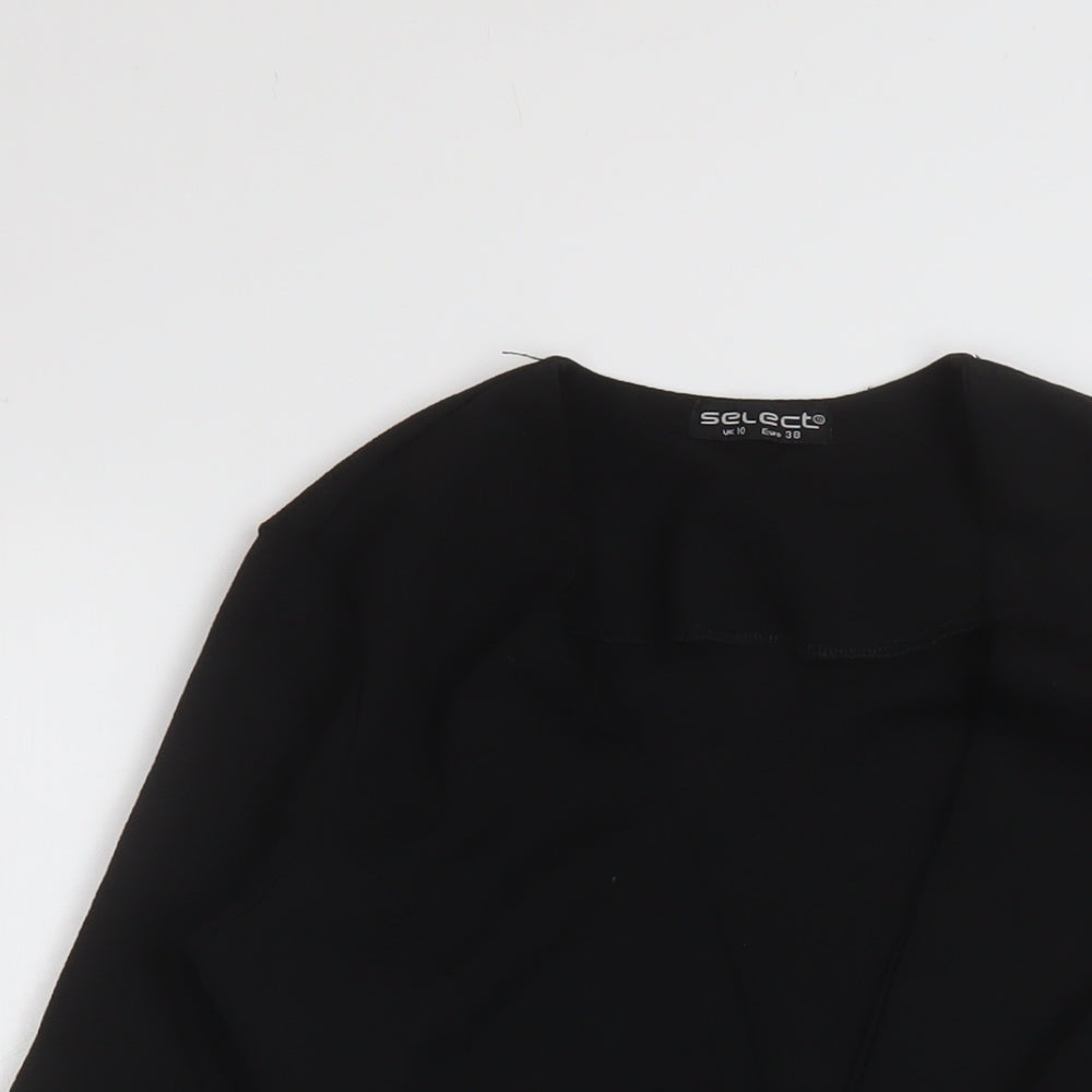 Select Womens Black Polyester Kimono Blouse Size 10 V-Neck