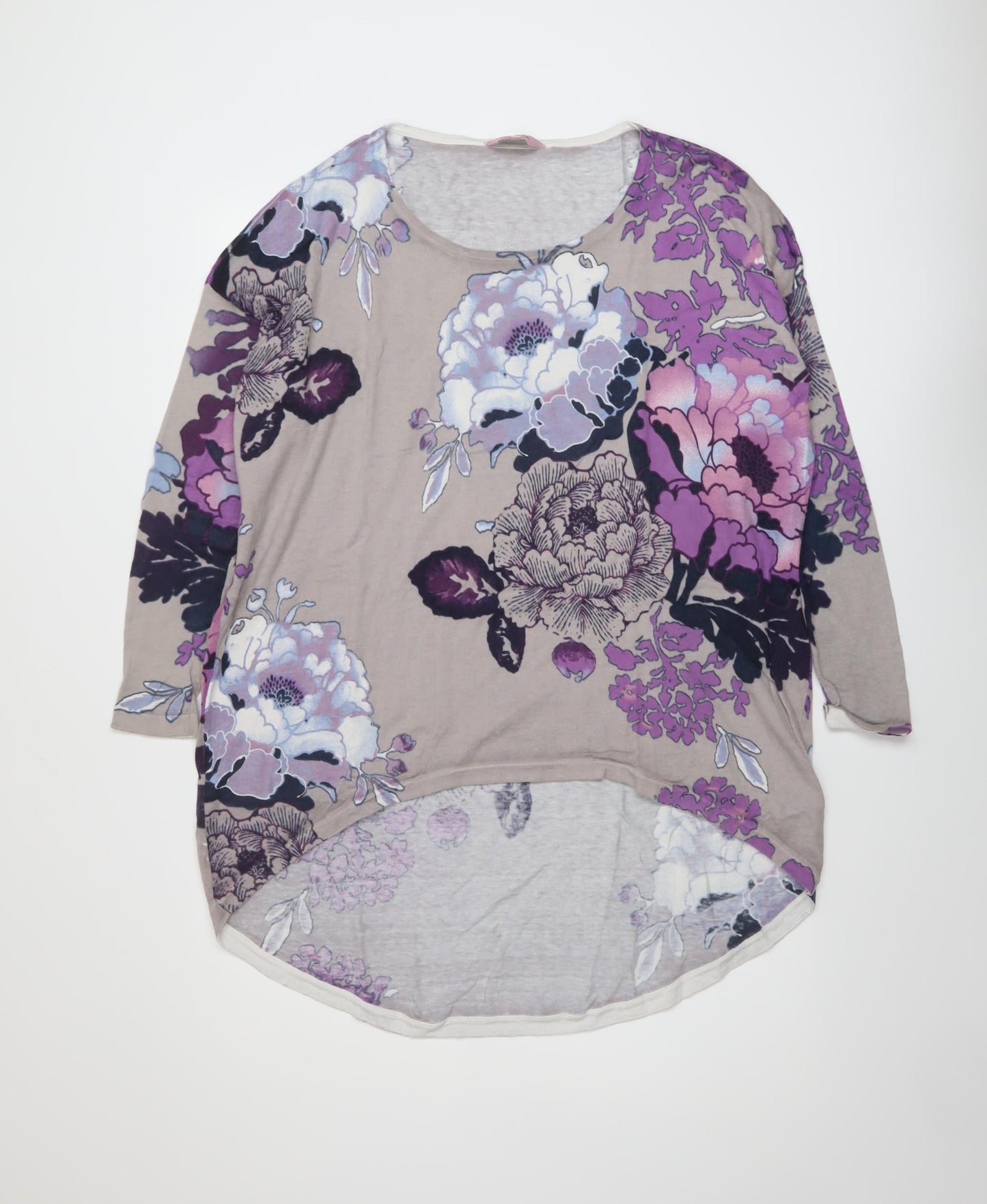 Phase Eight Womens Beige Boat Neck Floral Cotton Pullover Jumper Size S