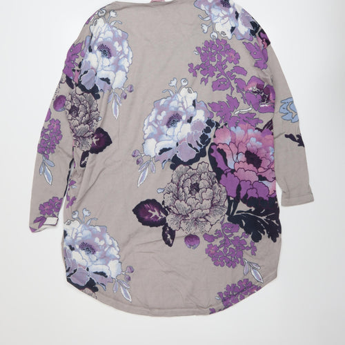 Phase Eight Womens Beige Boat Neck Floral Cotton Pullover Jumper Size S