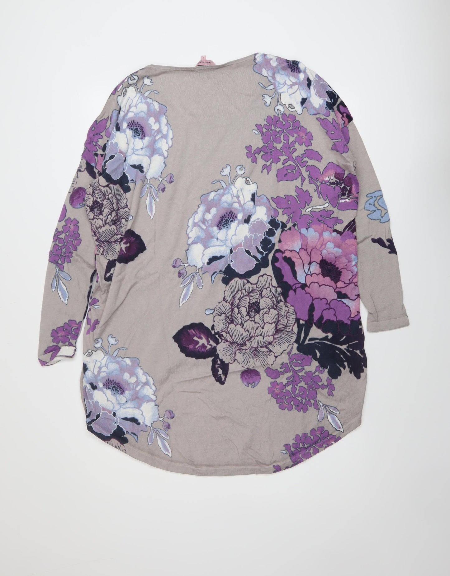 Phase Eight Womens Beige Boat Neck Floral Cotton Pullover Jumper Size S