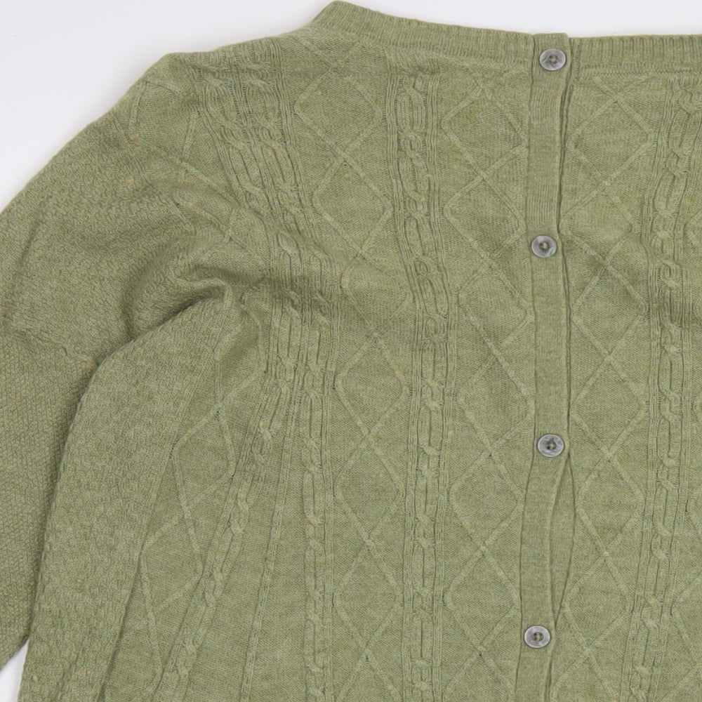 Fat Face Womens Green Round Neck Acrylic Pullover Jumper Size 12