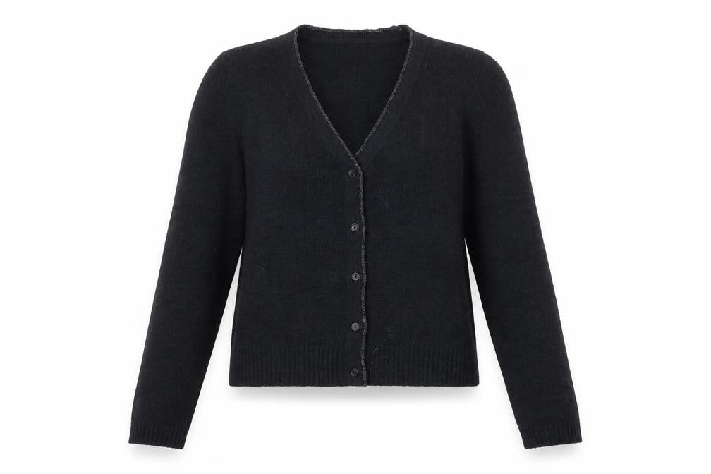 Camaïeu Womens Green V-Neck Acrylic Cardigan Jumper Size S