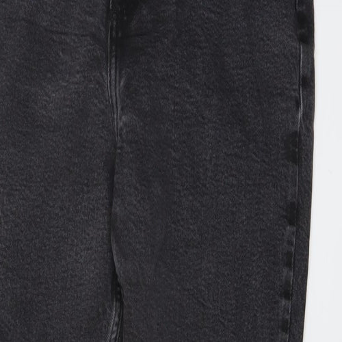 F&F Womens Grey Cotton Tapered Jeans Size 14 L26 in Regular Button